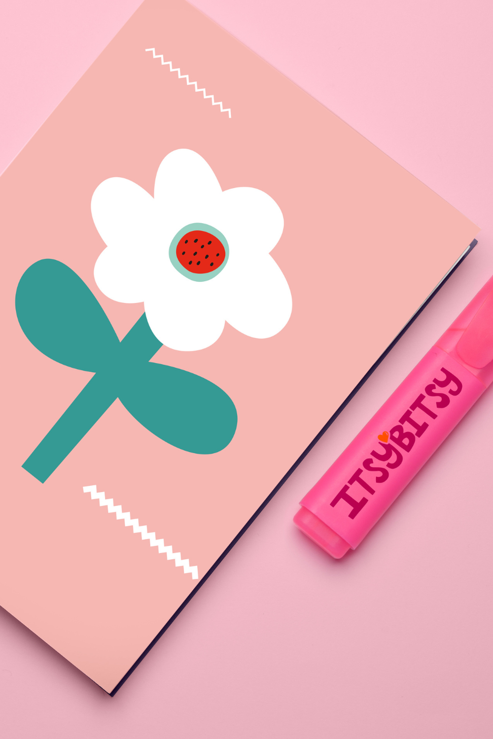 Big Flower Defter Ve Notluk Seti - Pembe - 1