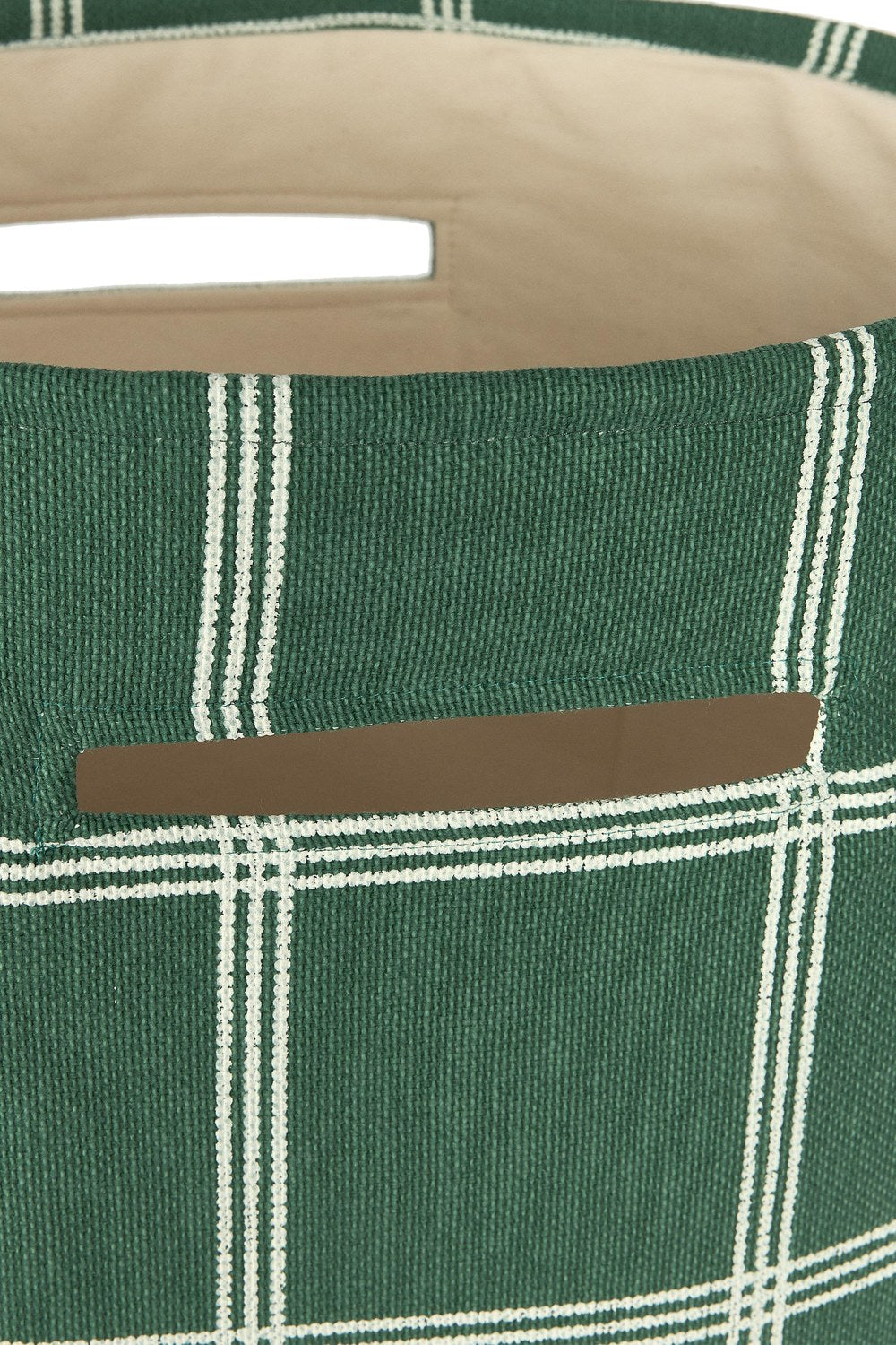 Vibes Büyük Sepet, Green White Windowpane - 0