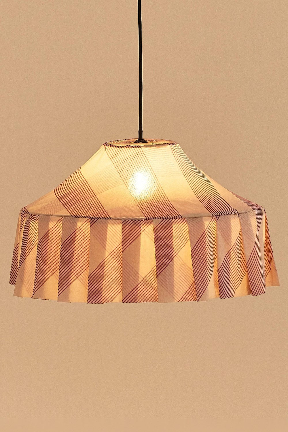 Nobodioz Nicole Aydınlatma Şapkası, 50cm Çap, Lilac Diagonal Stripe - 1