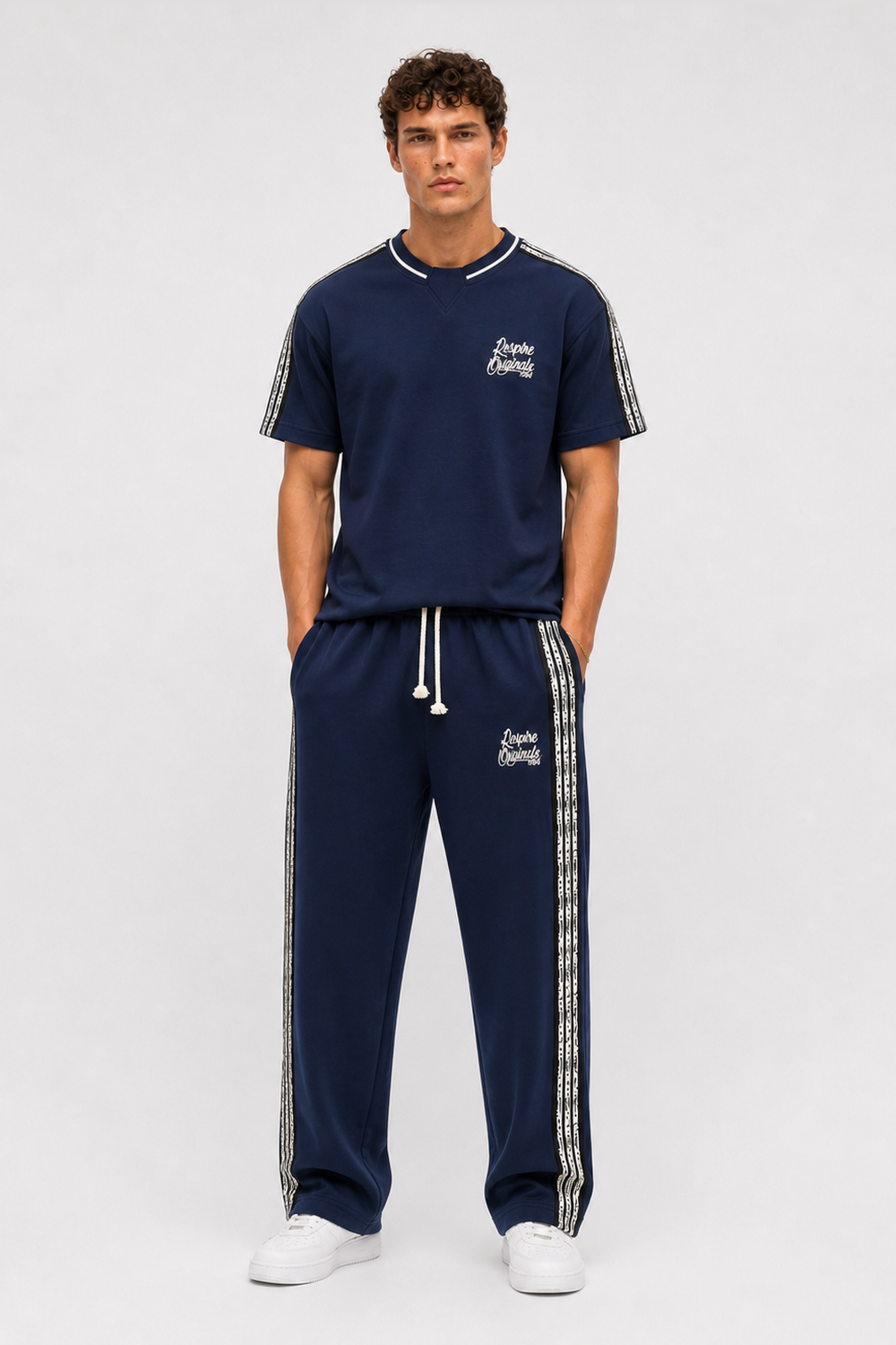 Erkek Originals Şerit Detaylı Regular Fit Eşofman Takımı Lacivert - 2