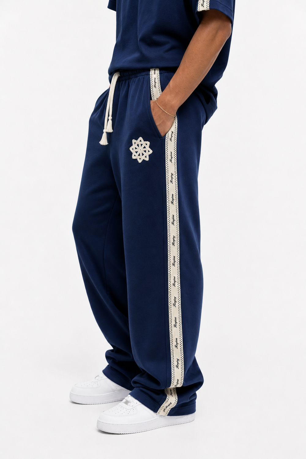 Erkek Şerit Detaylı Regular Fit Eşofman Takımı Lacivert - 4