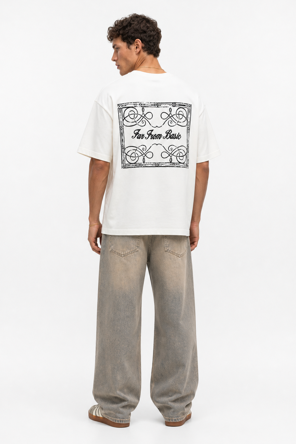 Erkek Ffb Nakışlı Oversize T-Shirt Ekru - 4