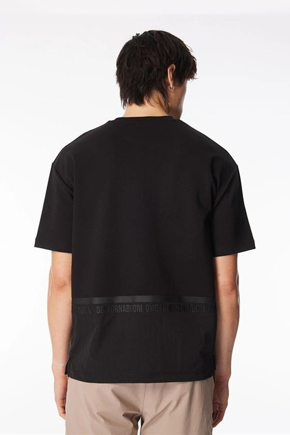 Bisiklet Yaka Arka Eteği Garnili Oversize Erkek T-Shirt - 2