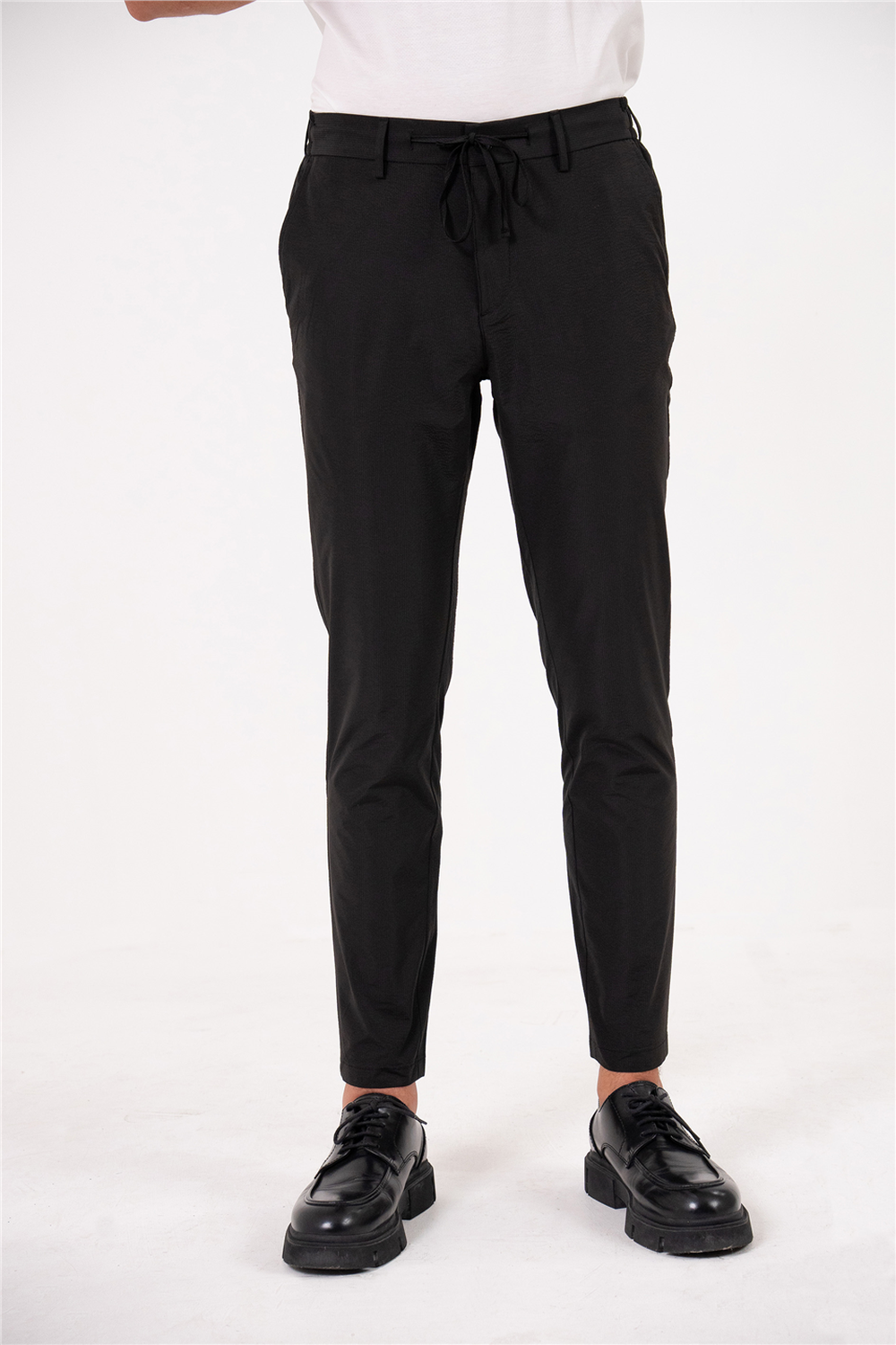 Beli Yarım Lastikli Arkası Çift Fleto Jogger Erkek Pantolon - 2