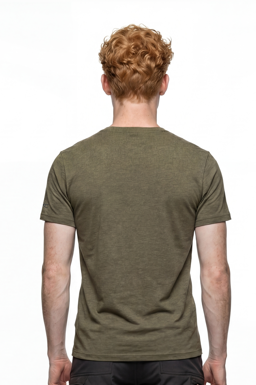 Soft Tees Basic T-Shirt %100 Pamuk Haki Melanj - 2