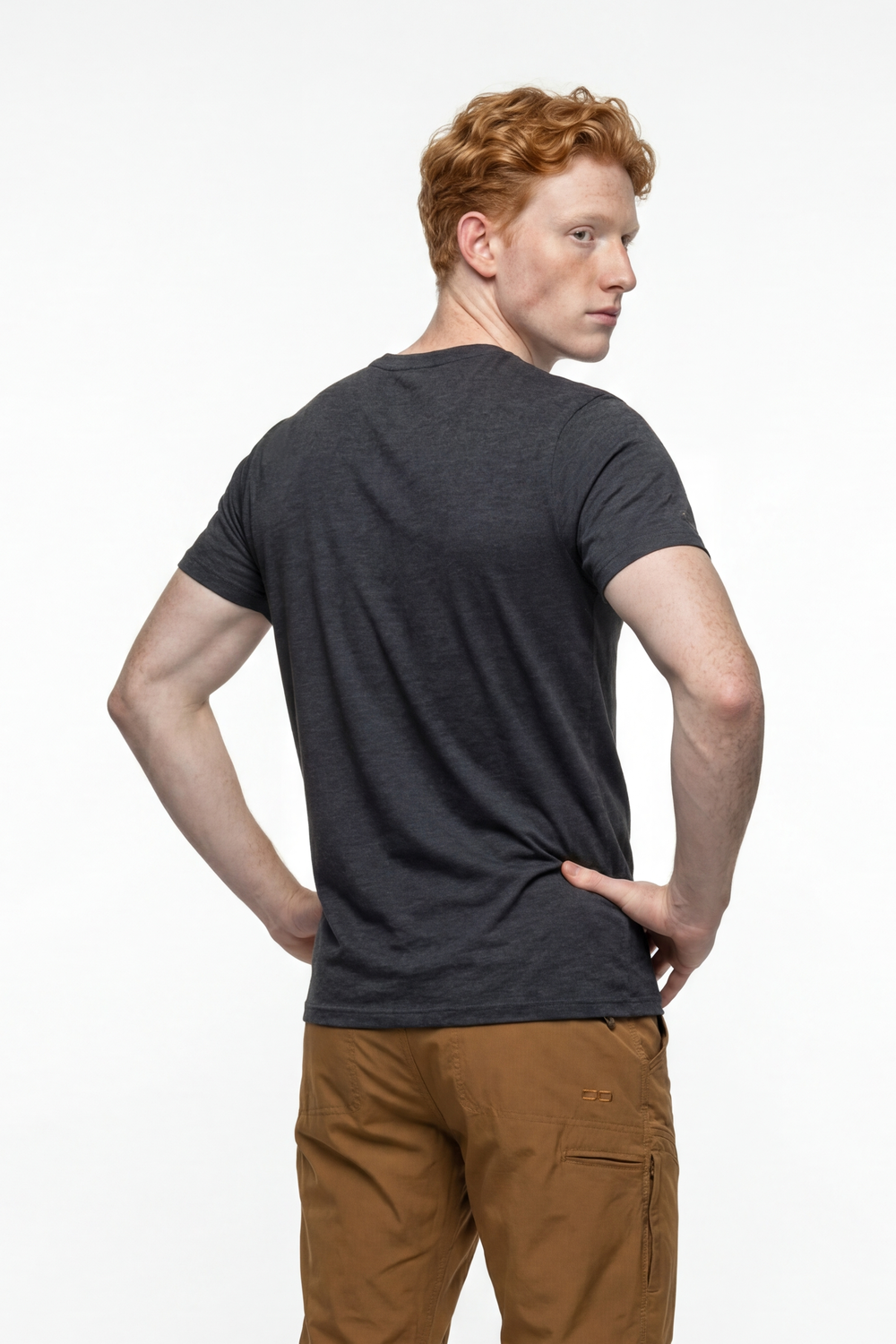 Soft Tees Basic T-Shirt, Gri Melanj - 2