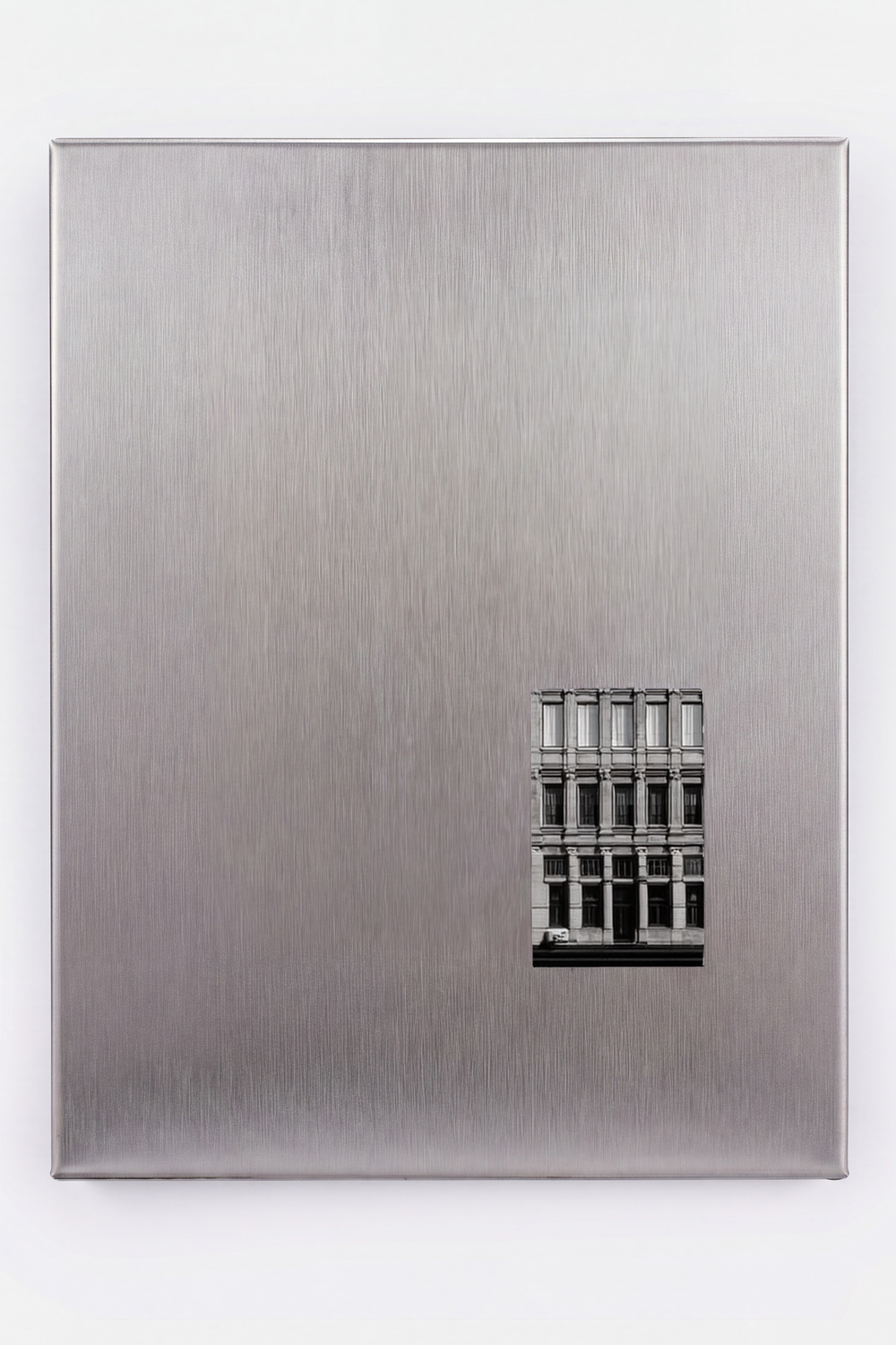 Fırçalanmış Çelik Dikdörtgen Fotoğraf Paneli, Dikey Açıklıklı - 23x30 Cm - 5