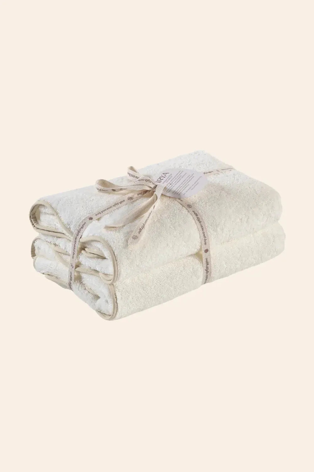 Scallop %100 Pamuk Havlu Seti Ecru+Desert Sand - 1