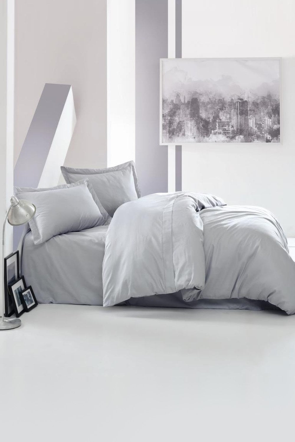 Elegant Saten Tek Kişilik Nevresim Takımı Gri - 0