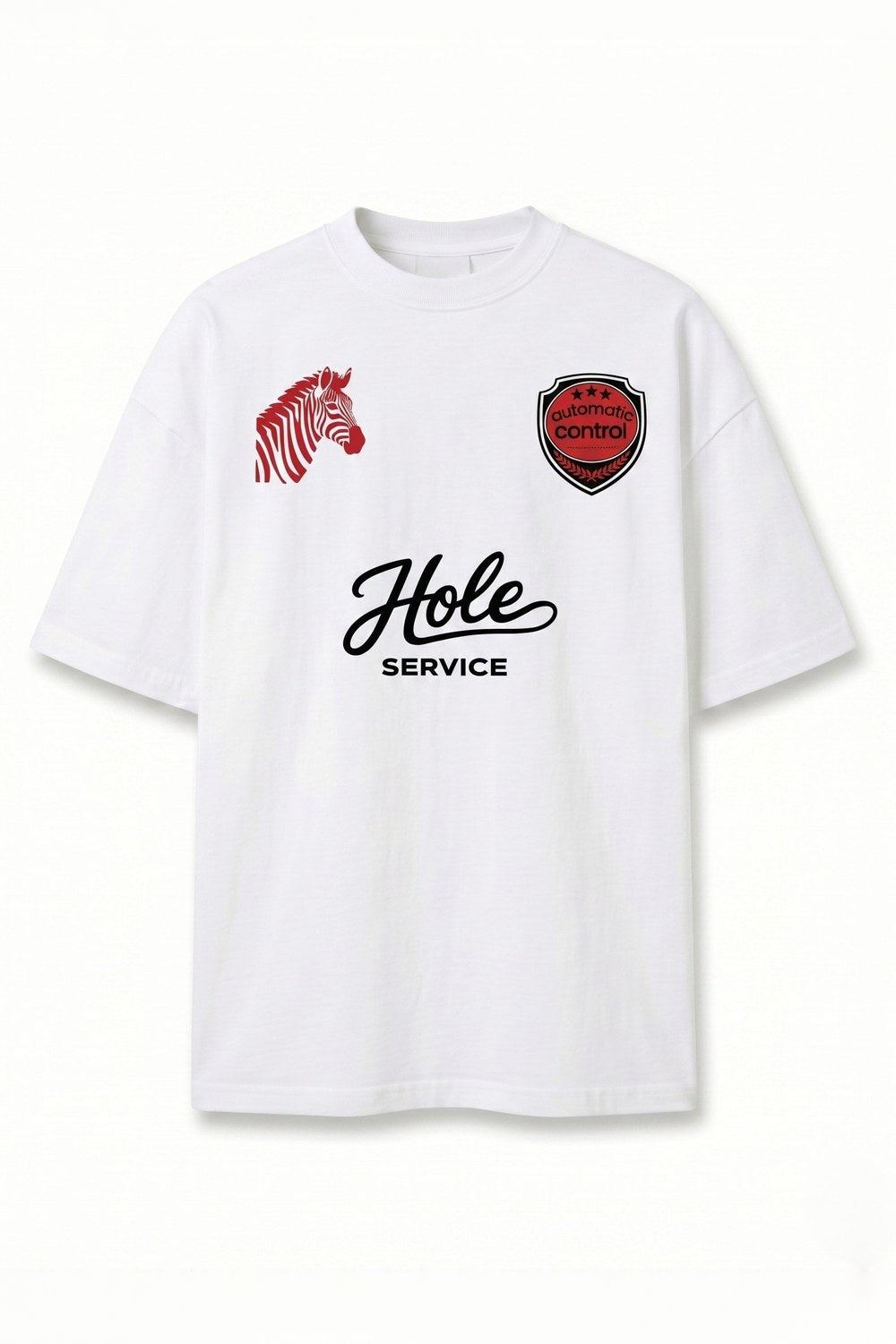 Hole Service Baskılı Oversize T-Shirt - 0
