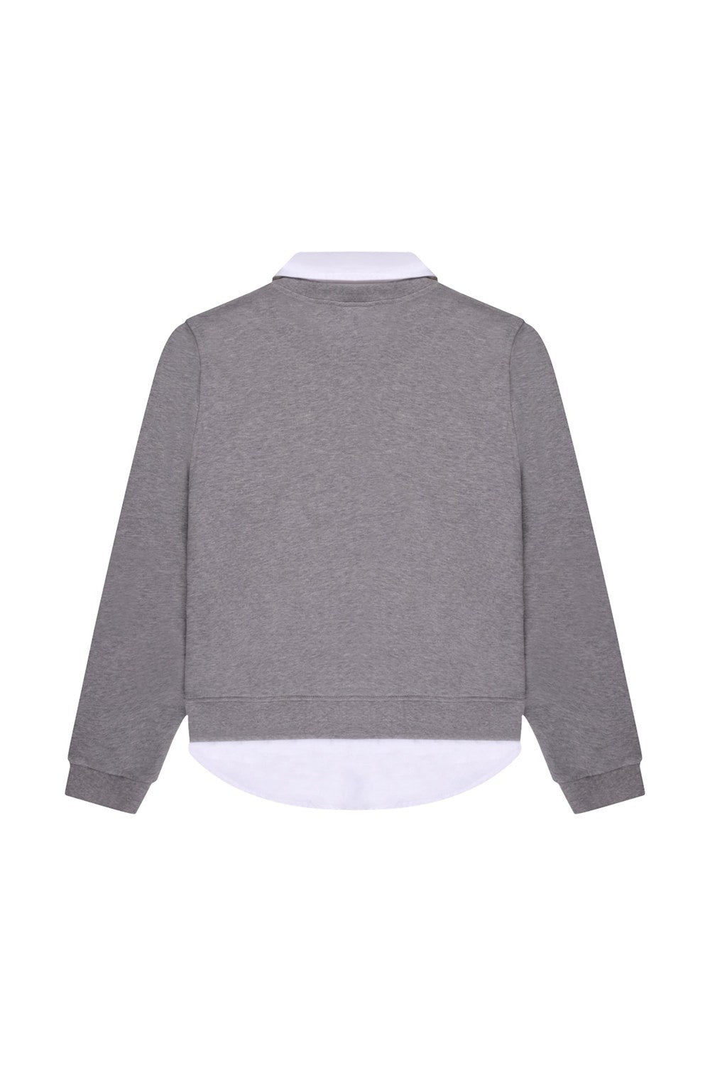 Gömlek Katmanlı Sweatshirt, Gri - 4