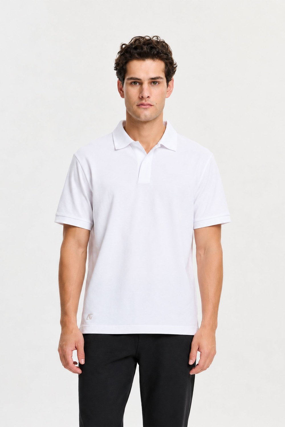 Kısa Kollu Polo T-Shirt, Beyaz - 0