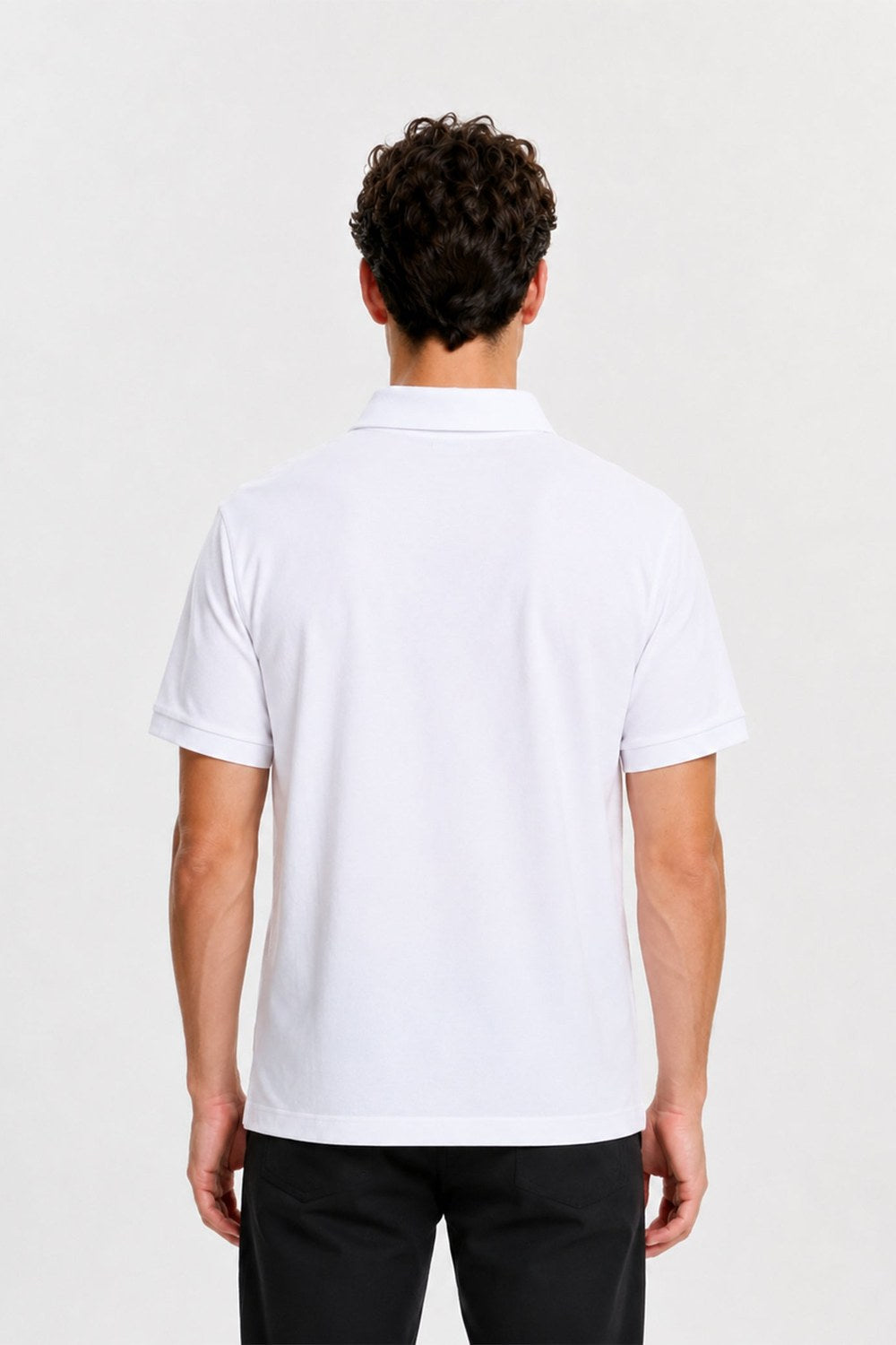 Kısa Kollu Polo T-Shirt, Beyaz - 1