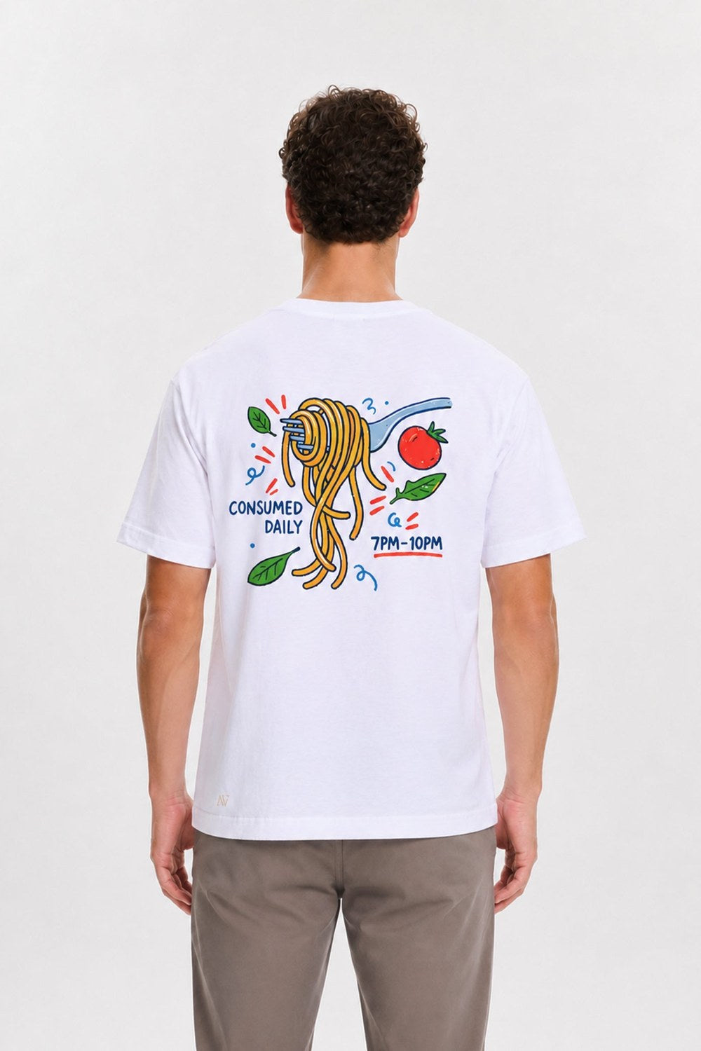 Pasta T-Shirt, Beyaz - 0