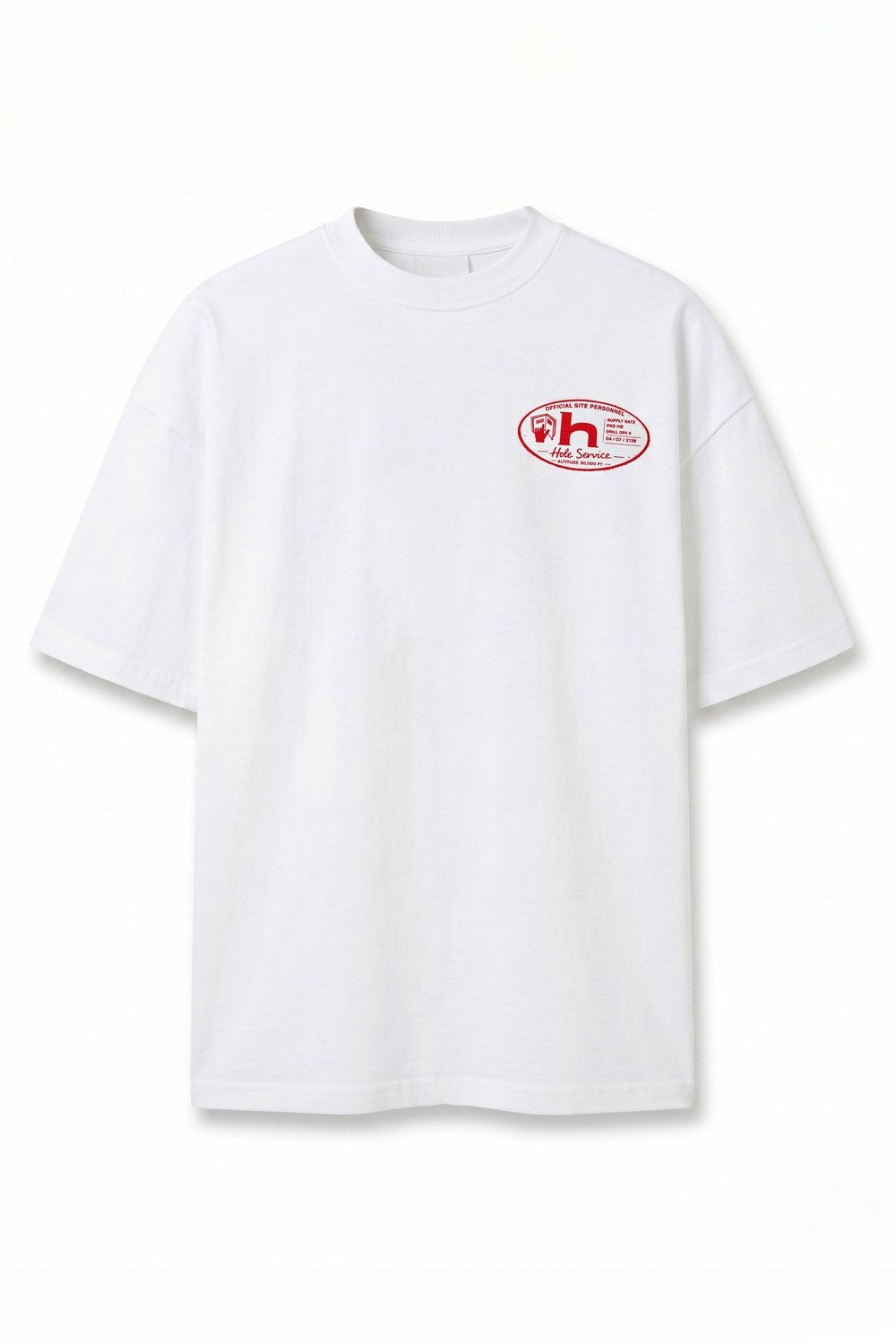 Hole Service Personnel Baskılı Oversize T-Shirt - 0