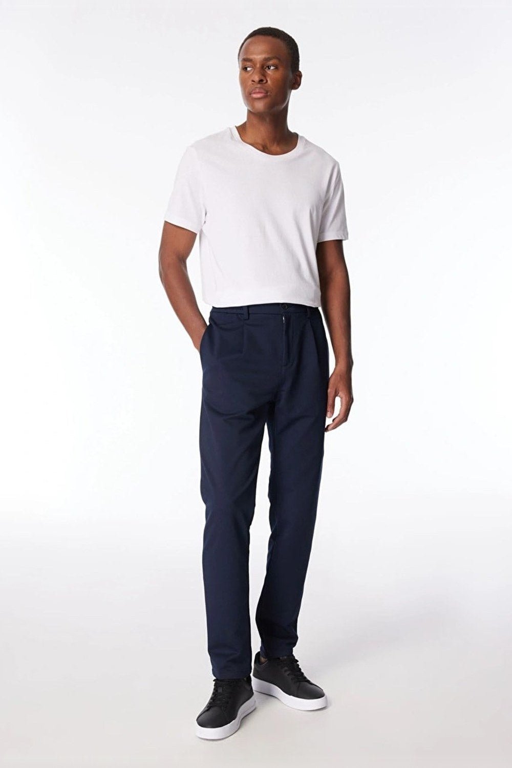 Pile Detaylı Erkek Pantolon, Lacivert - Jogger - 3