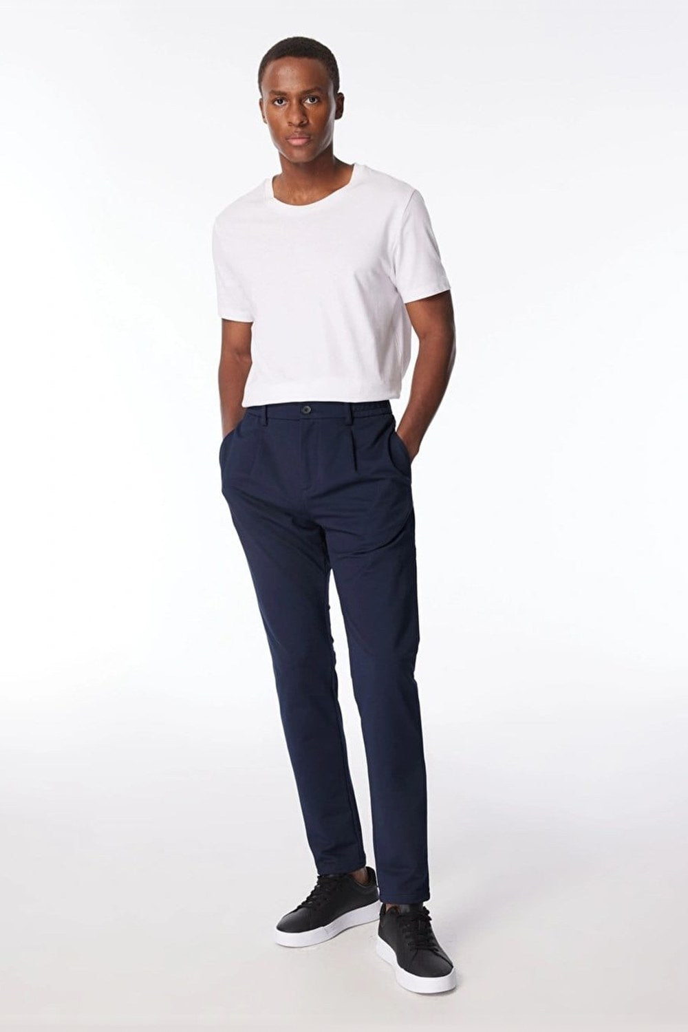 Pile Detaylı Erkek Pantolon, Lacivert - Jogger - 4