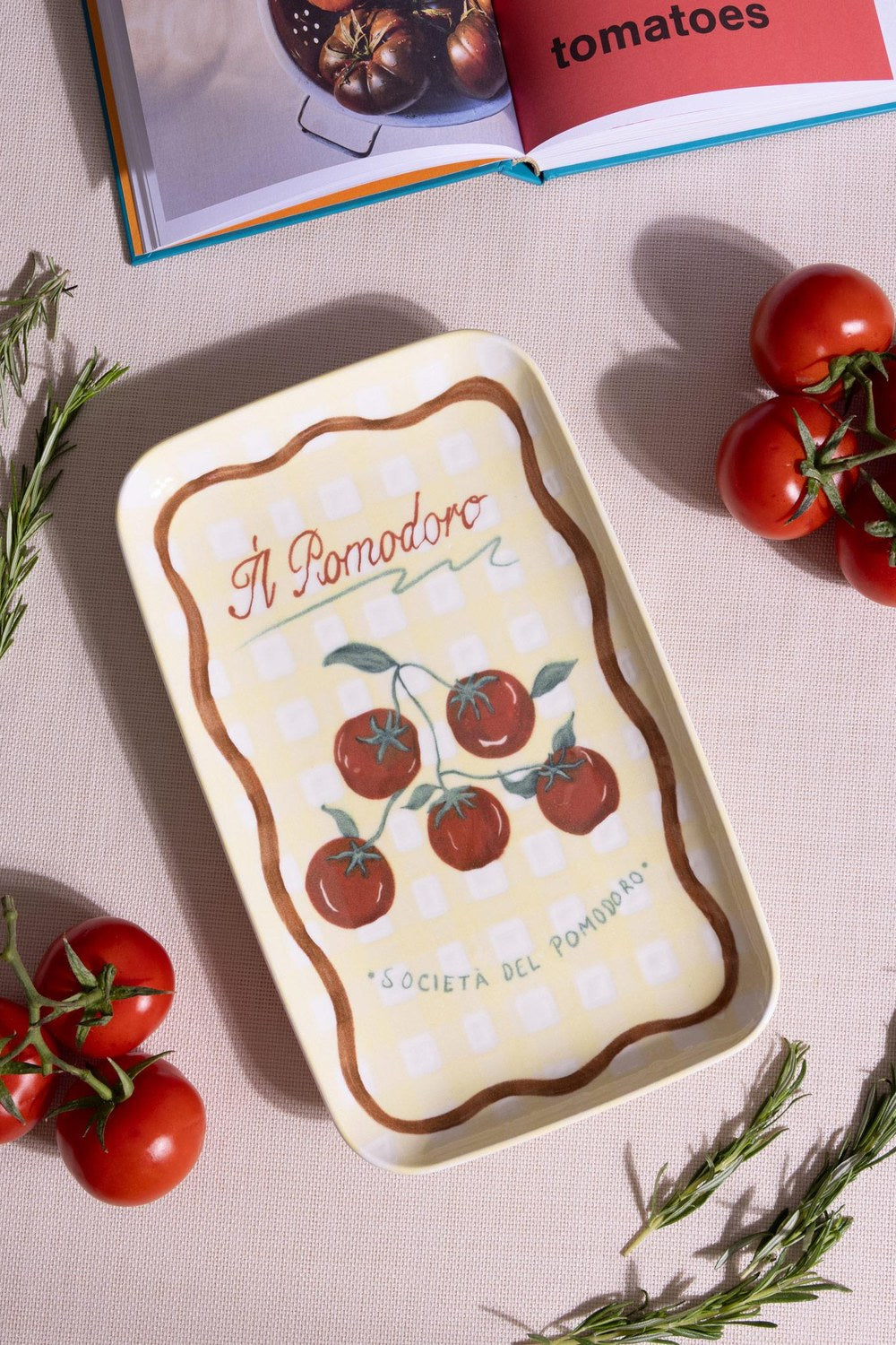 Italian Summer Seramik Dikdörtgen Servis Tabağı, 31x20 Cm - 1