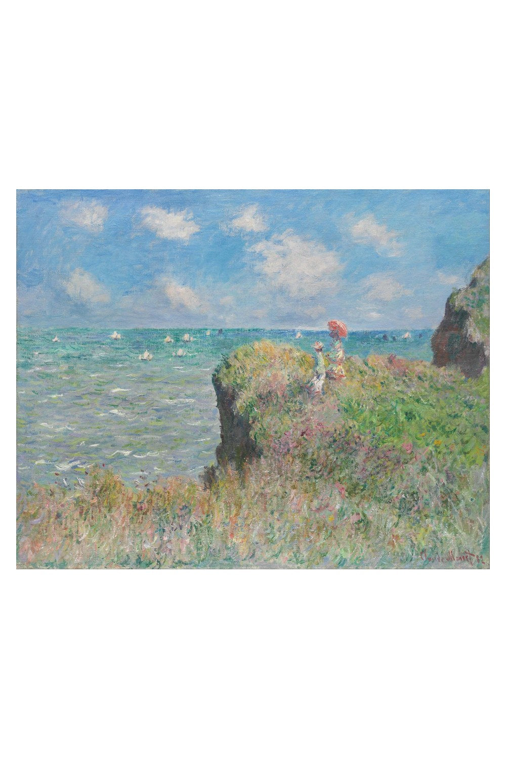 Claude Monet - Pourville'de Falez Yürüyüşü - 4