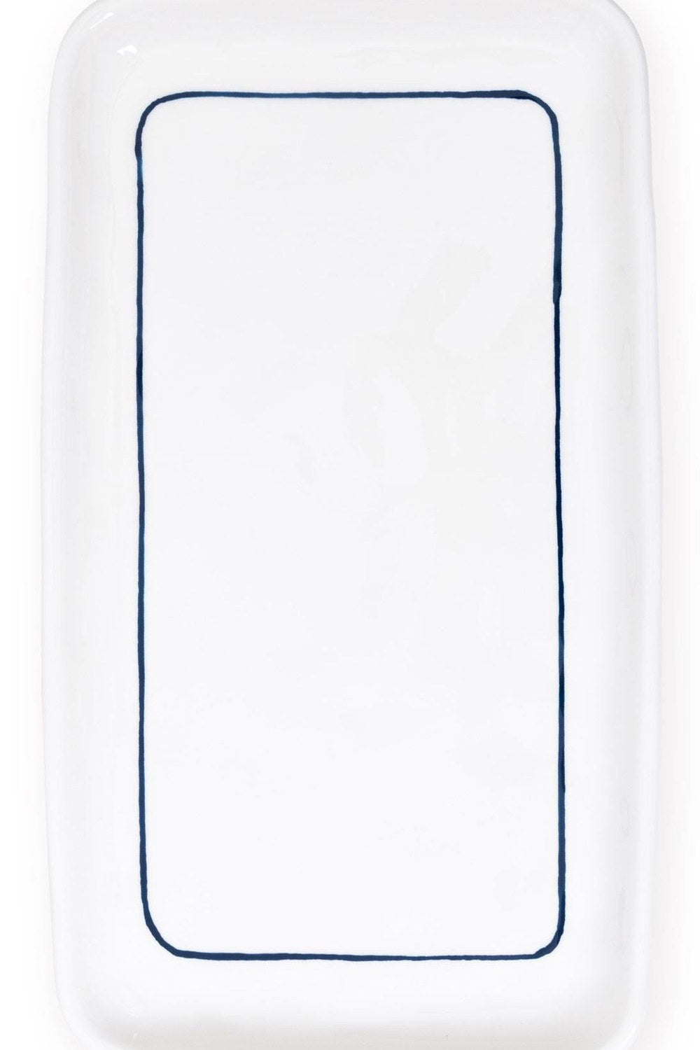 Pure Seramik Banyo Tepsisi, Beyaz-Mavi - 27x15 Cm - 1