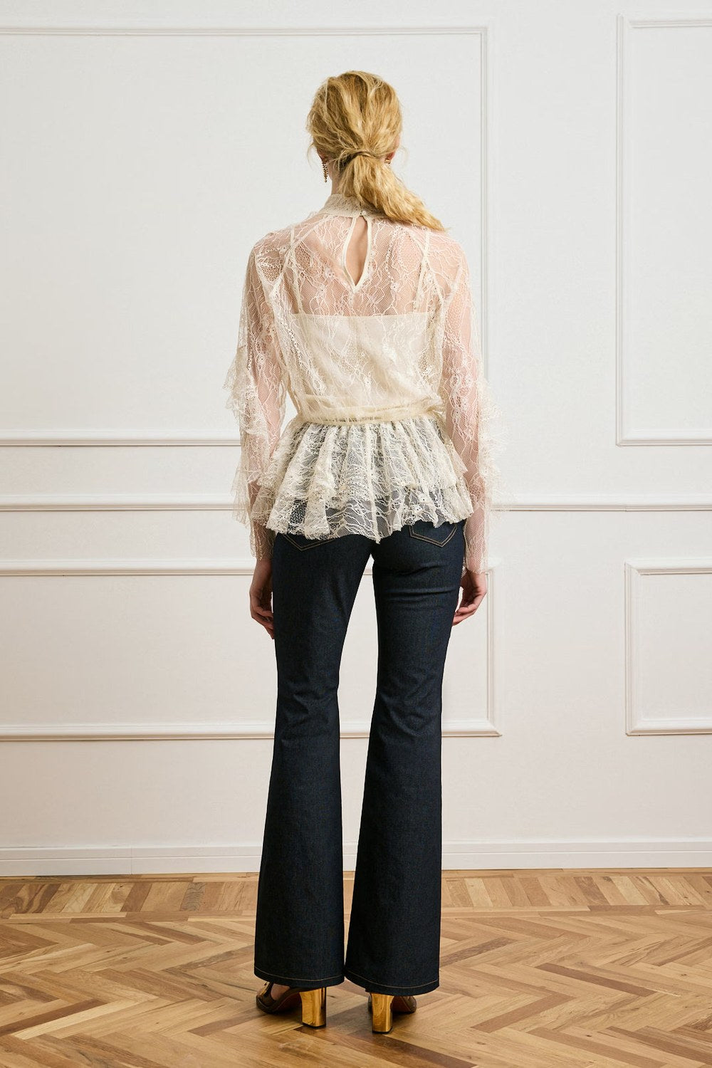 Victoria İspanyol Paça Denim Pantolon - Lacivert - 3