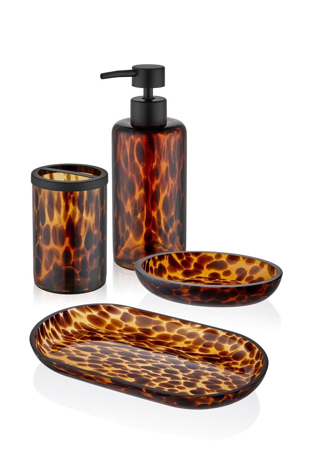 Leo Cam Banyo Seti, Amber - 4 Parça Tepsili - 2