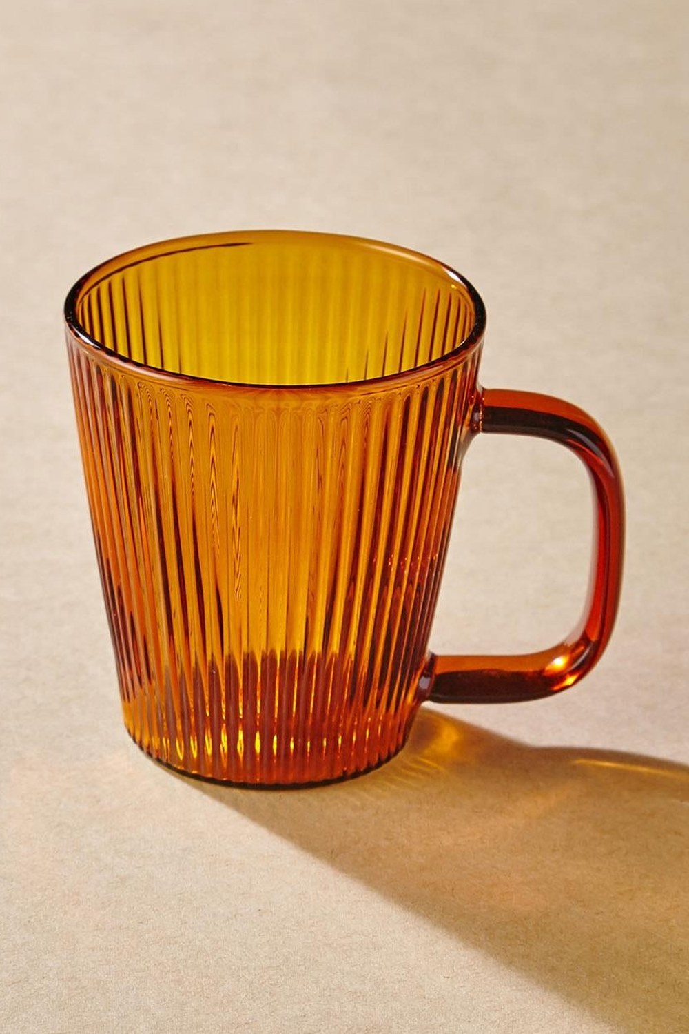Striped Borosilikat Cam Kupa, Amber - 130 Ml - 0
