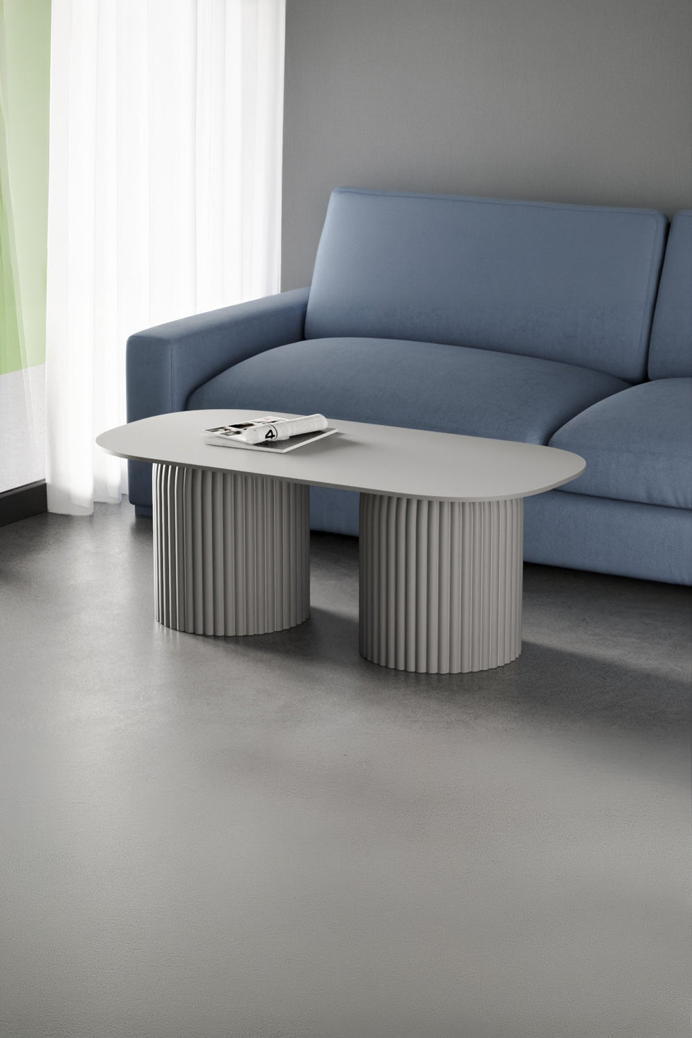Seton Orta Sehpa, Platin Gri - 100x55 Cm - 0