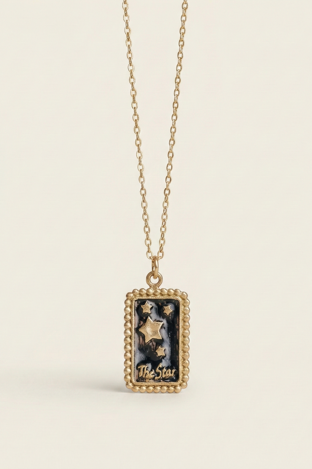 Yıldız Tarot Kartı Kolye, 925 Ayar Gümüş - 20 Mm - 1
