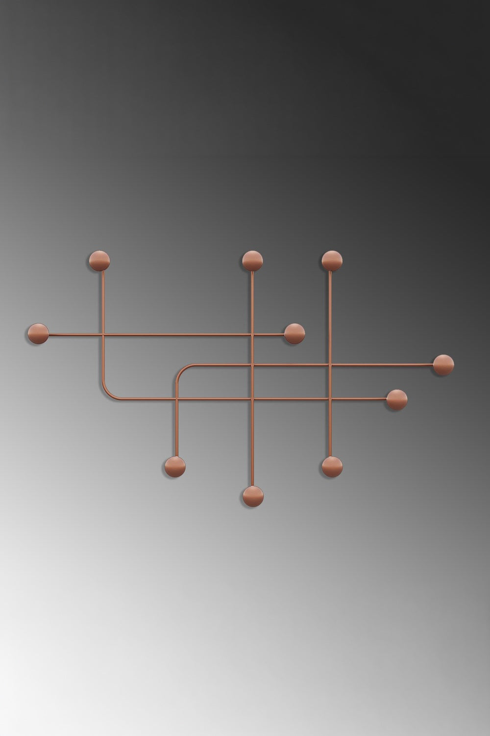 Dekoratif Metal Askılık, Mat Bakır - 107x64x10 Cm - 1