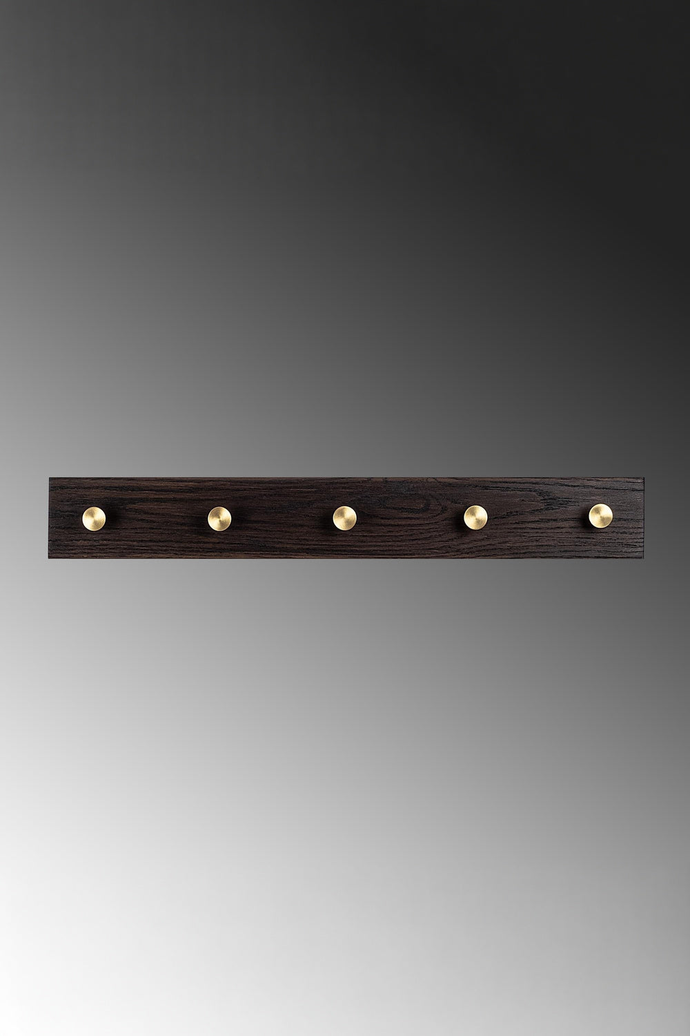 Dekoratif Ahşap Askılık, Koyu Ceviz - Pirinç Kancalı, 65x9x5 Cm - 1