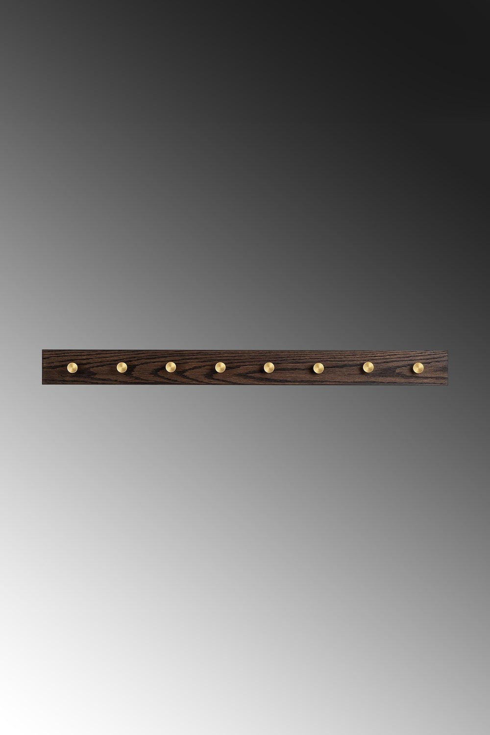 Dekoratif Ahşap Askılık, Koyu Ceviz - Pirinç Kancalı, 100x9x5 Cm - 1
