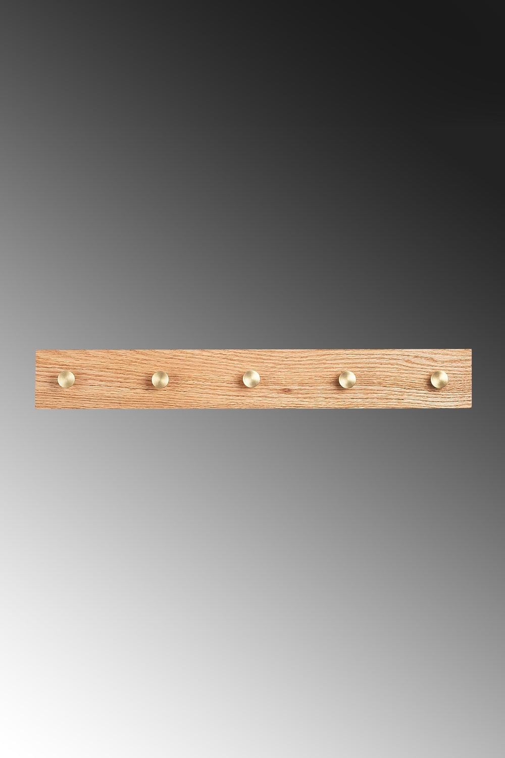 Dekoratif Ahşap Askılık, Naturel - Pirinç Kancalı, 65x9x5 Cm - 1