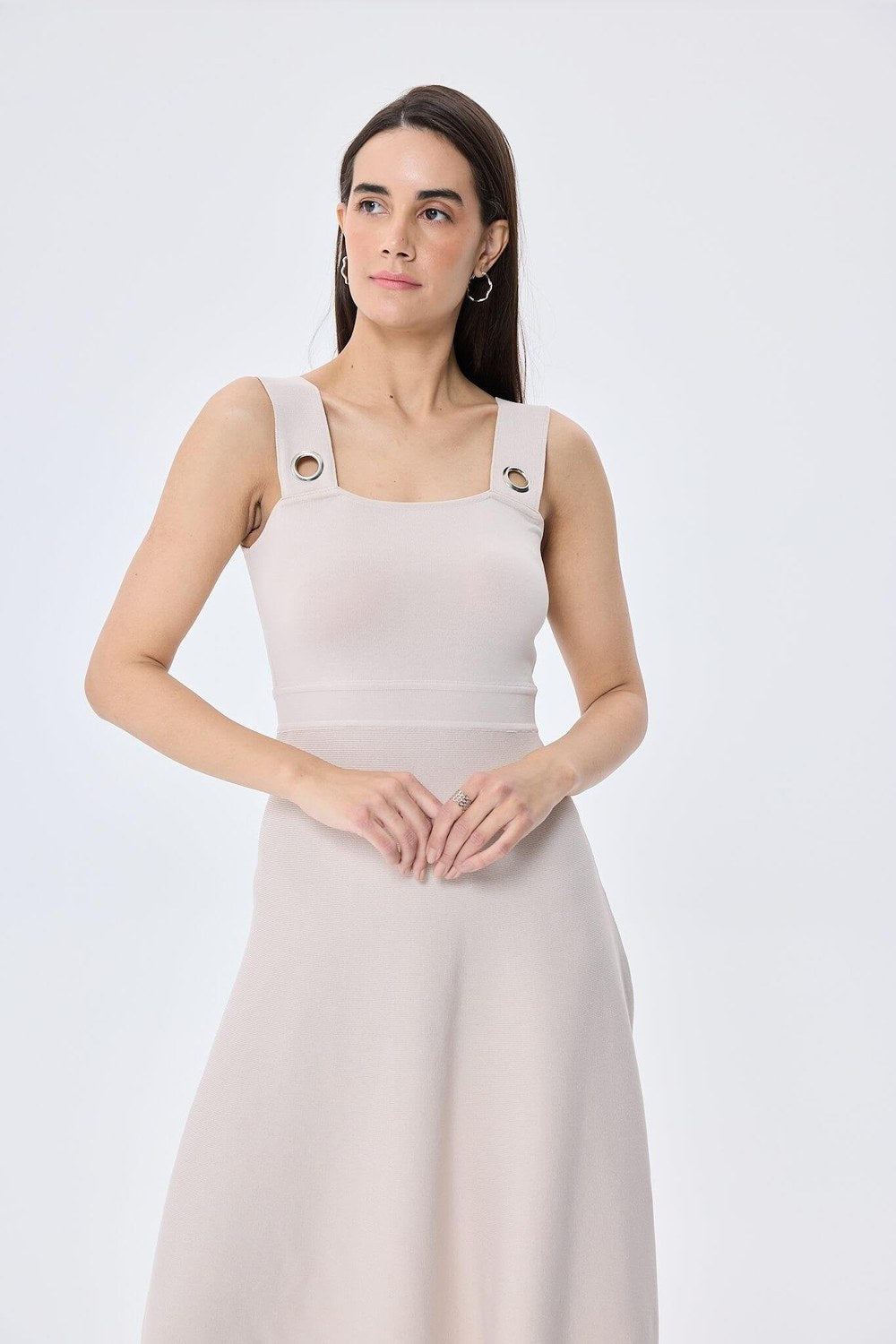 Madison Kadın Yazlık Rayon Triko Elbise Taş - 7
