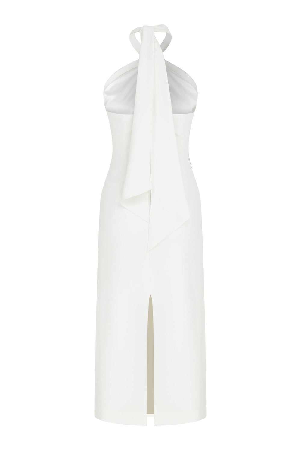 Viana Krep Midi Elbise Vanilla Ice - 9