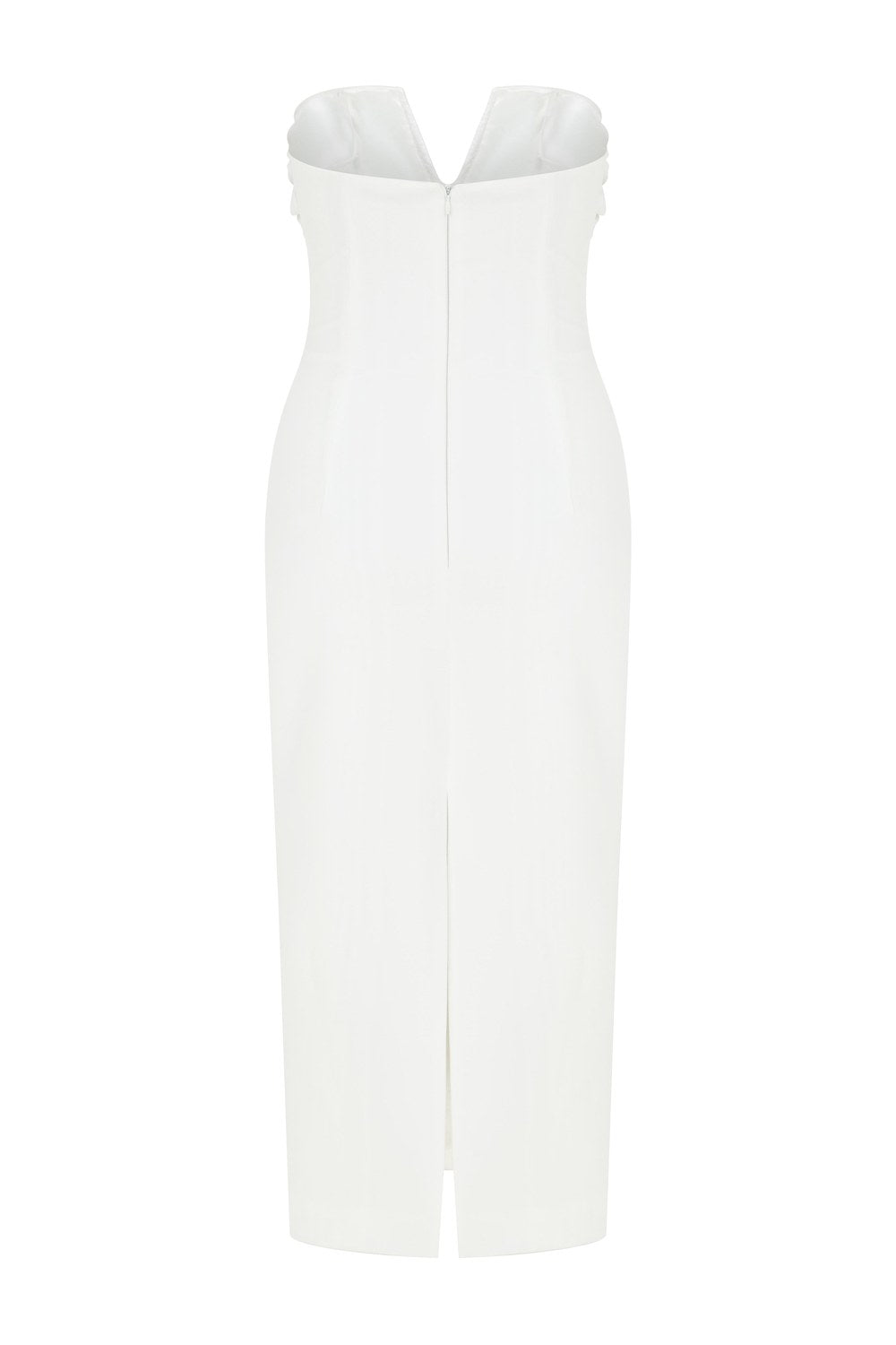 Miora Krep Midi Elbise Vanilla Ice - 6