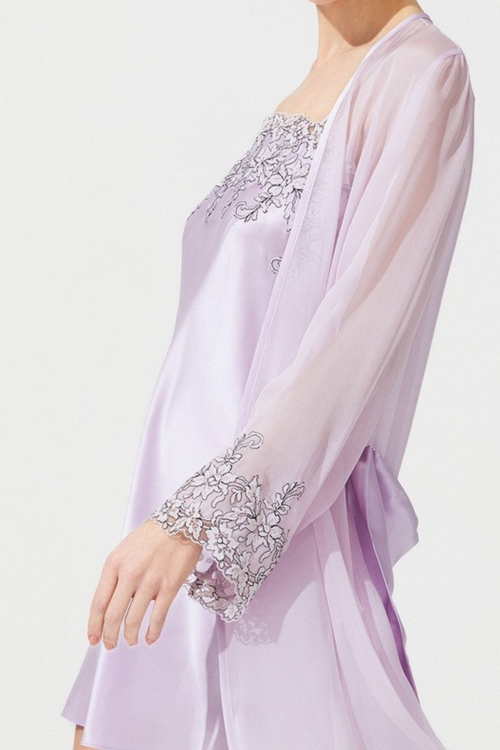 Zen İpek Kısa Sabahlık, Pembe - 4