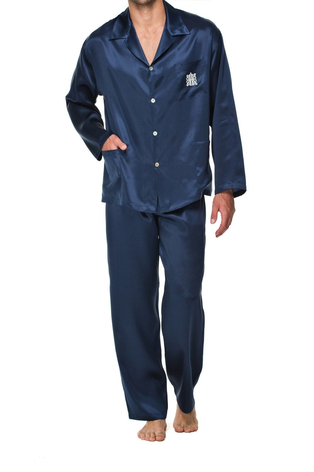 King İpek Pijama Takımı, Lacivert - 0