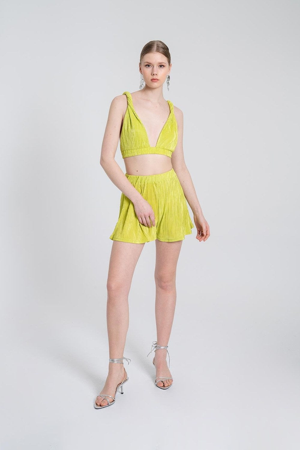 Beli Lastikli Bağlamalı Comfy Büstiyer Yeşil - 3