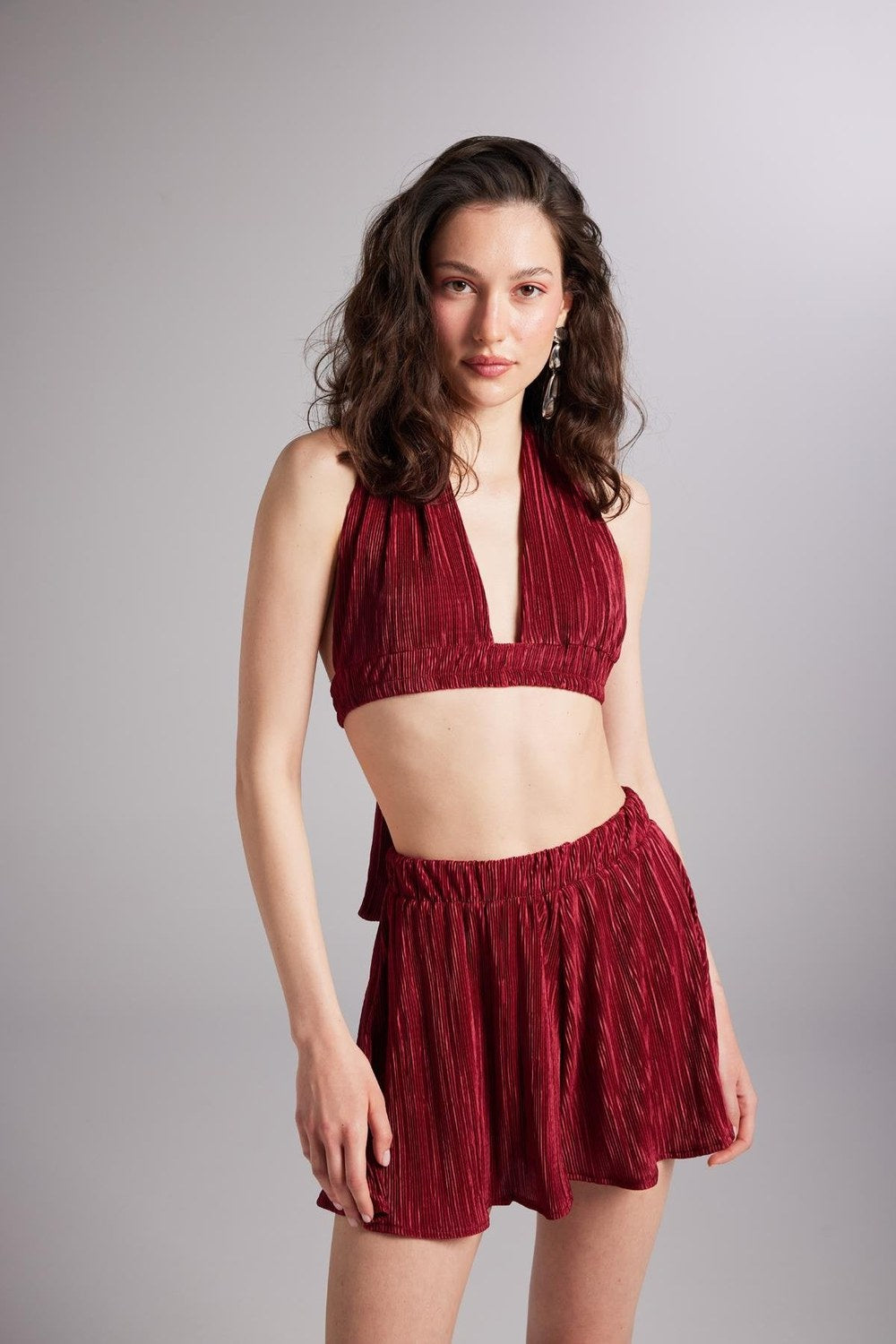 Beli Lastikli Bağlamalı Comfy Büstiyer Bordo - 2