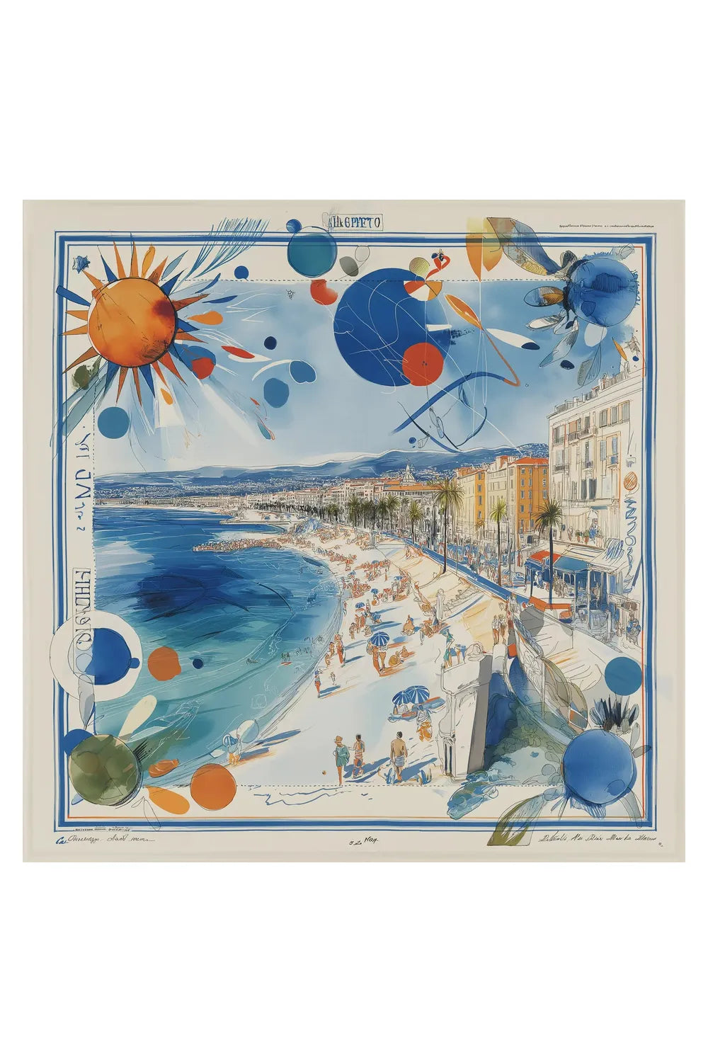 Promenade De Nice İpek Fular - 0