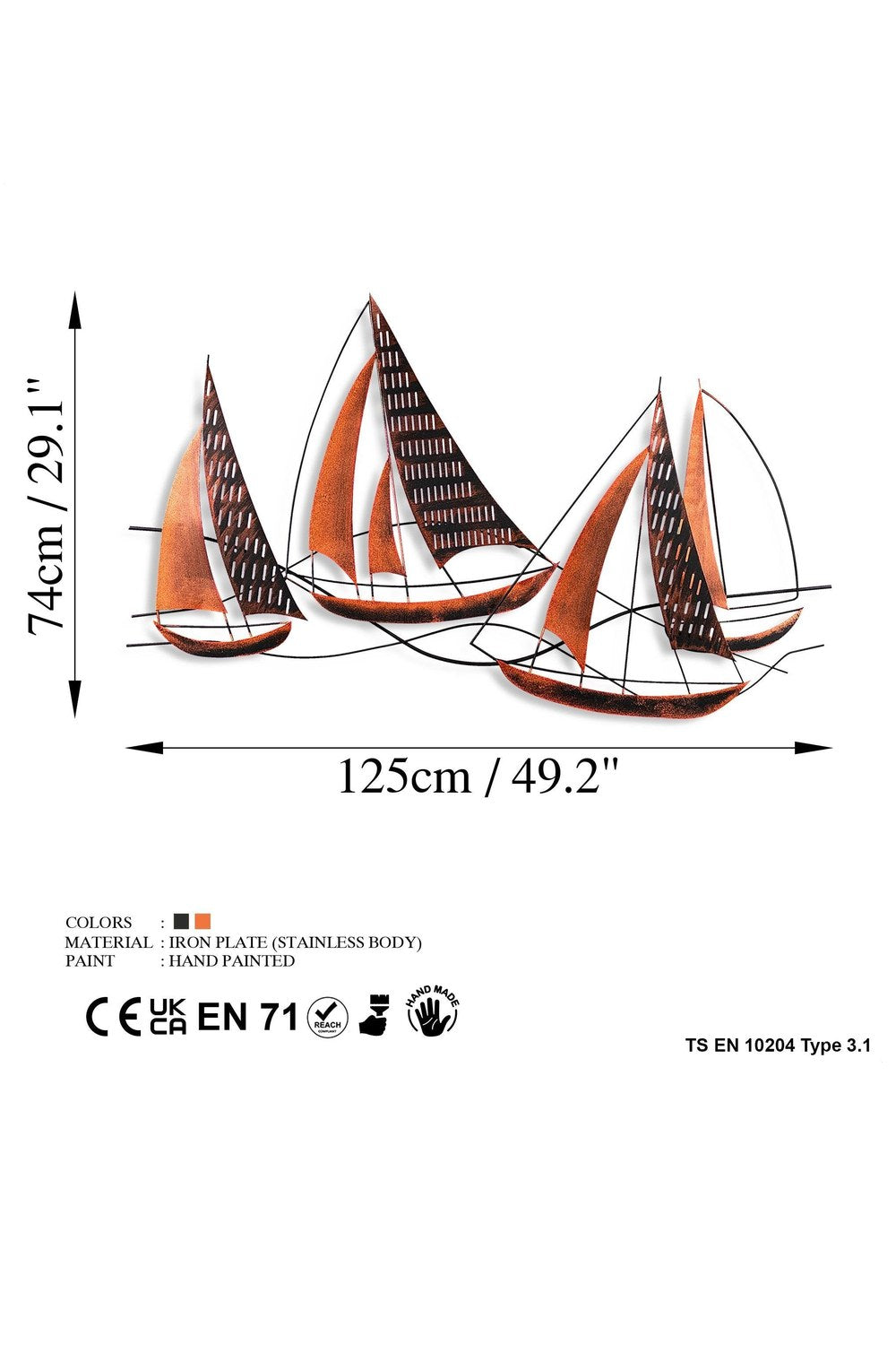 Bys-071-A Dekoratif Metal Duvar Tablosu - 6