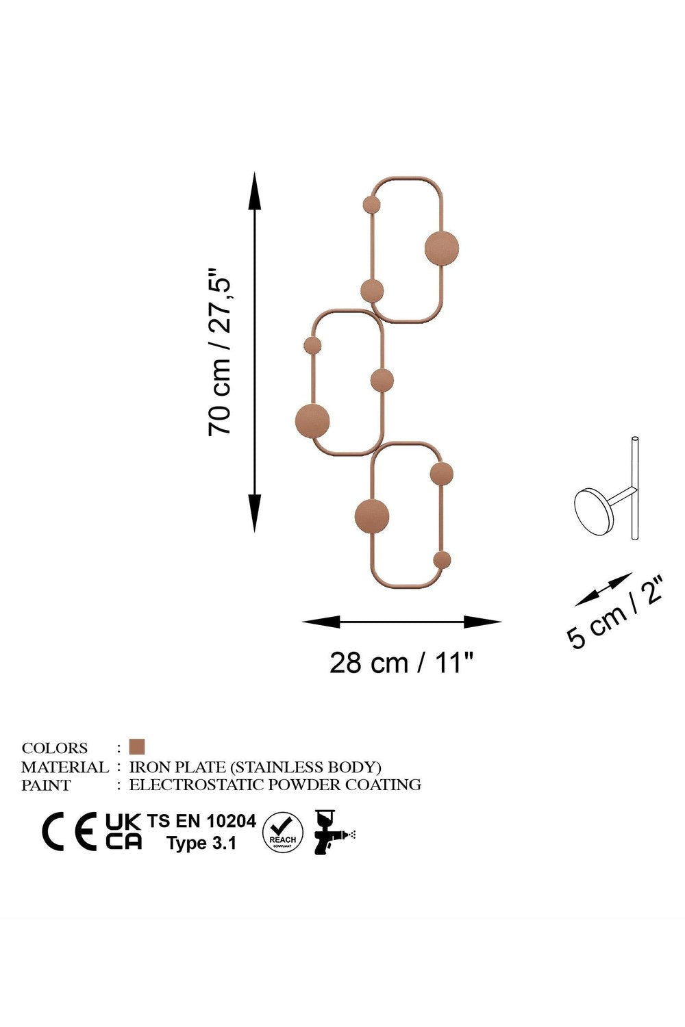 Amt-011-C Dekoratif Metal Askılık - 5