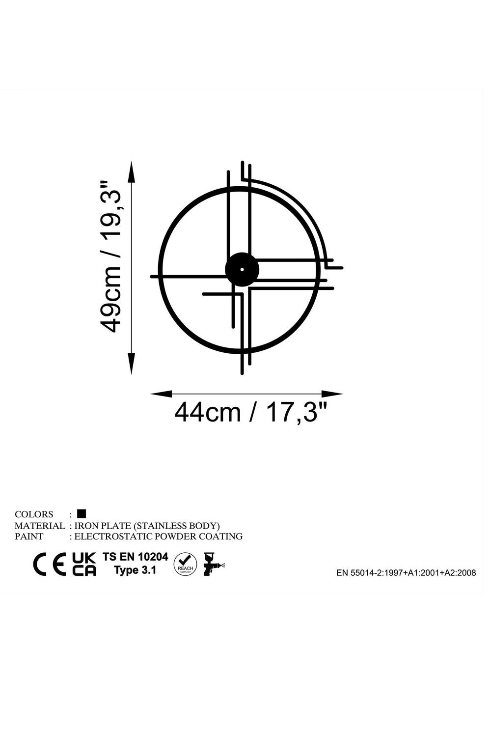 Watch-063 Dekoratif Metal Duvar Saati - 5