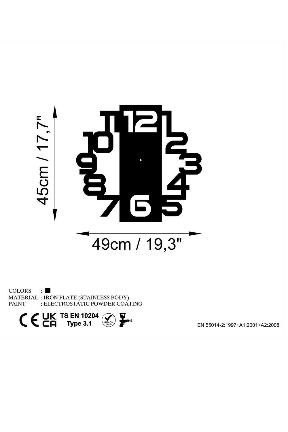 Watch-053 Dekoratif Metal Duvar Saati - 5