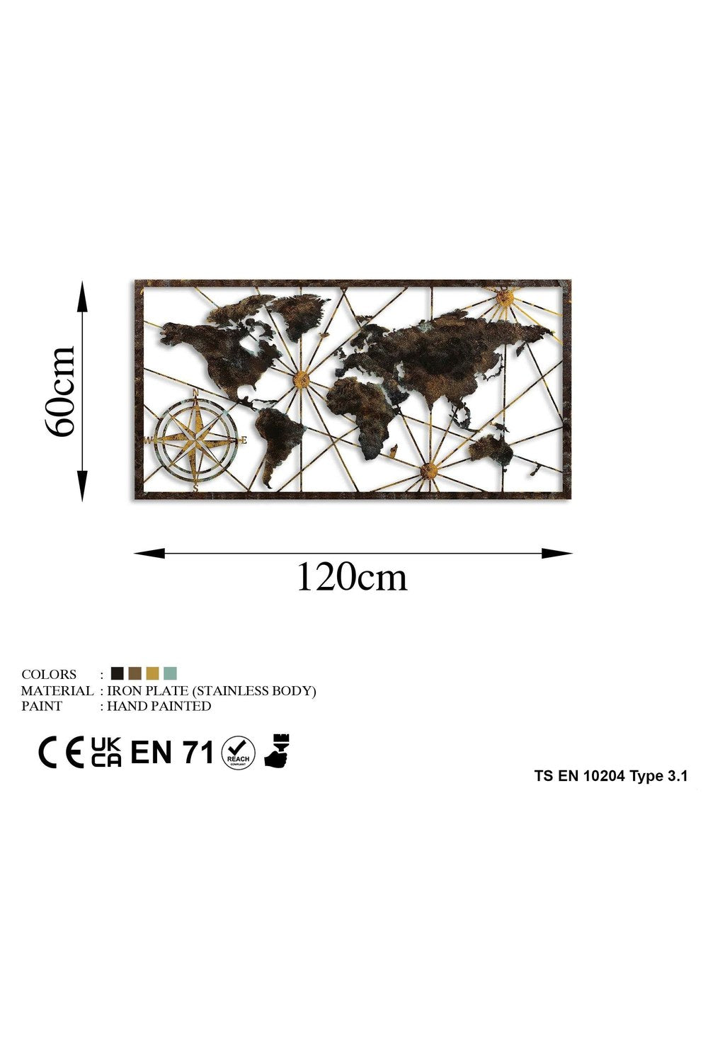Bys-132-A Dekoratif Metal Duvar Tablosu - 6