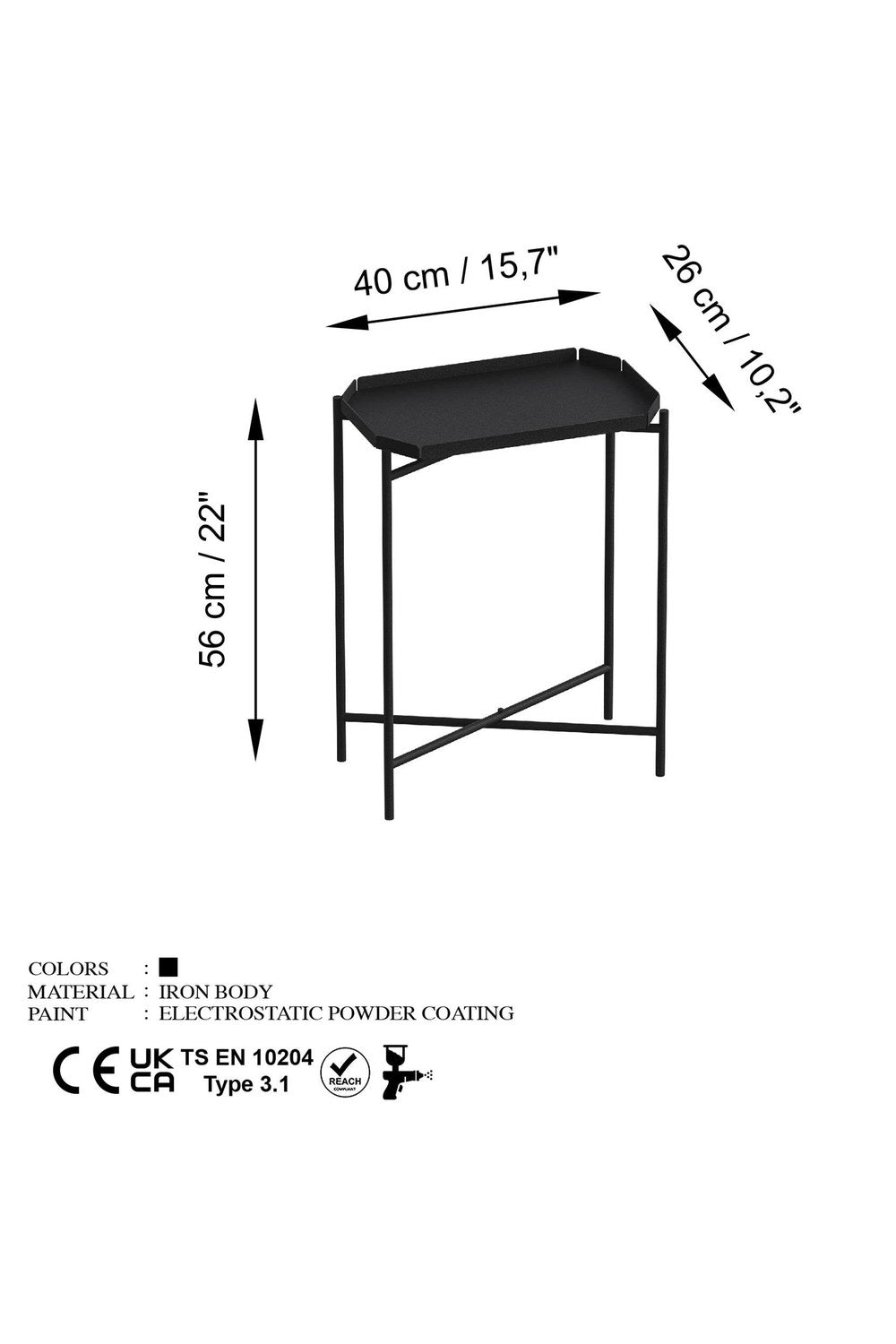 Shb-009 Dekoratif Metal Sehpa - 5