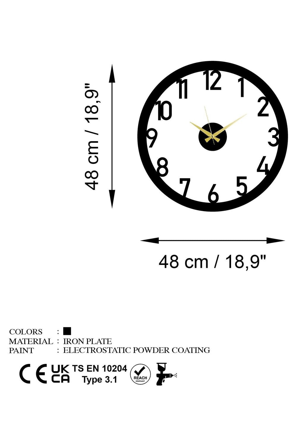 Watch-83 Dekoratif Metal Duvar Saati - 6