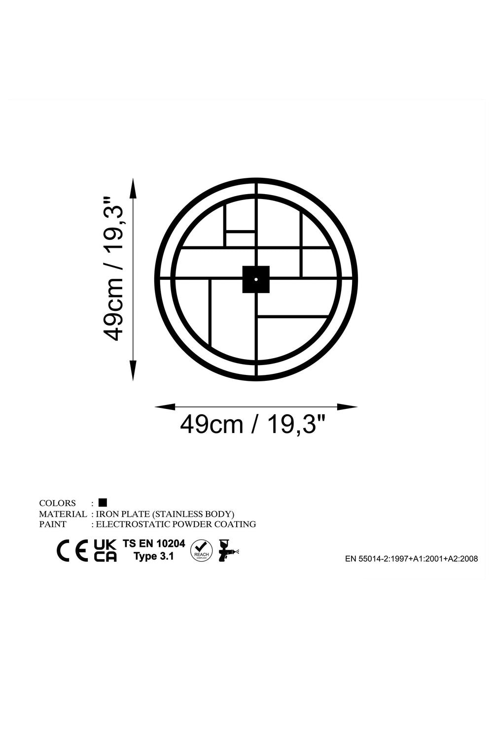 Watch-072 Dekoratif Metal Duvar Saati - 5