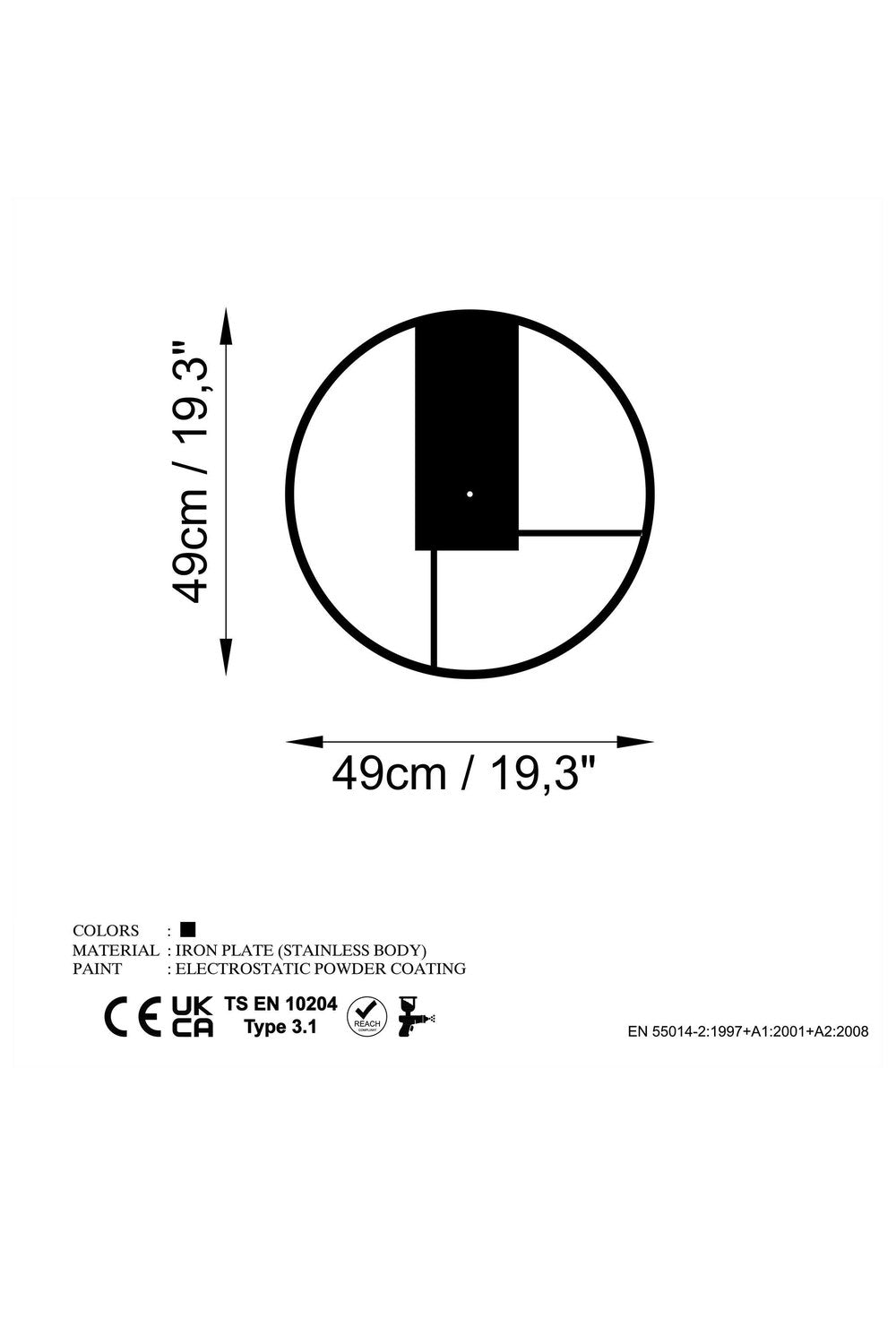 Watch-055 Dekoratif Metal Duvar Saati - 5